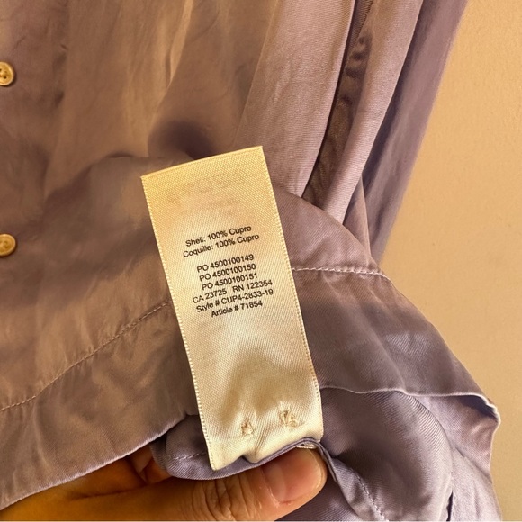 Aritzia Wilfred Peaufiner Button Down Cupro Purple Blouse - Picture 6 of 6